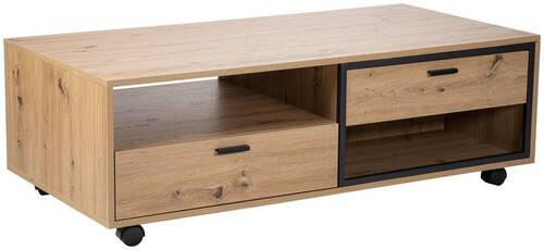 COUCHTISCH 120/60/40 cm rechteckig Schwarz, Eiche Artisan  - Schwarz/Eiche Artisan, Trend, Holzwerkstoff/Kunststoff (120/60/40cm) - Boxxx