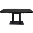 ESSTISCH in Metall, Glas, Holzwerkstoff 120-160/80/76 cm  - Schwarz, Design, Glas/Holzwerkstoff (120-160/80/76cm) - Hom`in