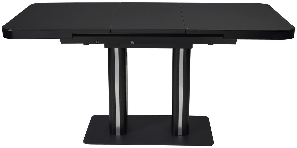 MATBORD svart rektangulär  utdragbar  - svart, Design, metall/trämaterial (120-160/80/76cm) - Hom`in