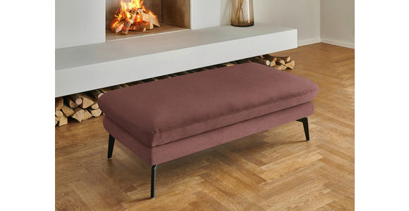 WOHNLANDSCHAFT  in Chenille, Flachgewebe Weinrot  - Weinrot/Schwarz, Design, Textil/Metall (208/344/180cm) - Dieter Knoll