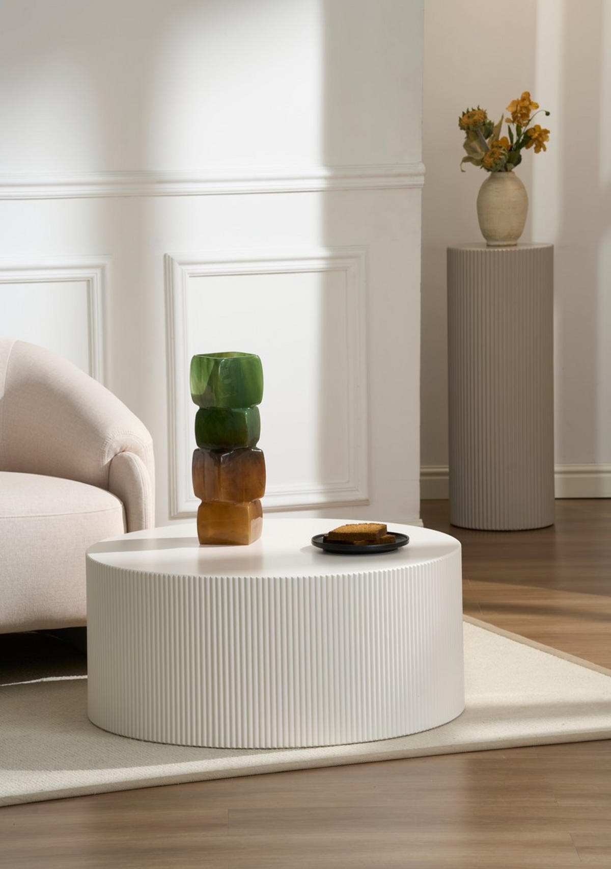 COUCHTISCH 80/80/35 cm rund Schwarz  - Schwarz, Design, Holzwerkstoff (80/80/35cm) - MID.YOU