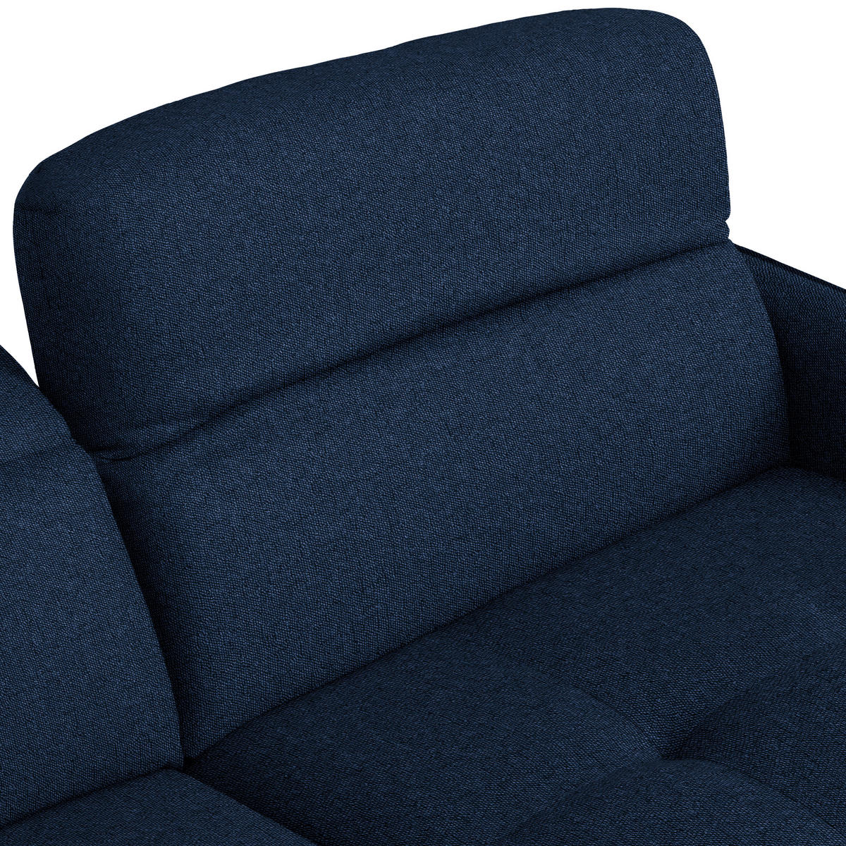 ECKSOFA Flachgewebe Dunkelblau  - Schwarz/Dunkelblau, Design, Textil/Metall (246/175cm) - Celina