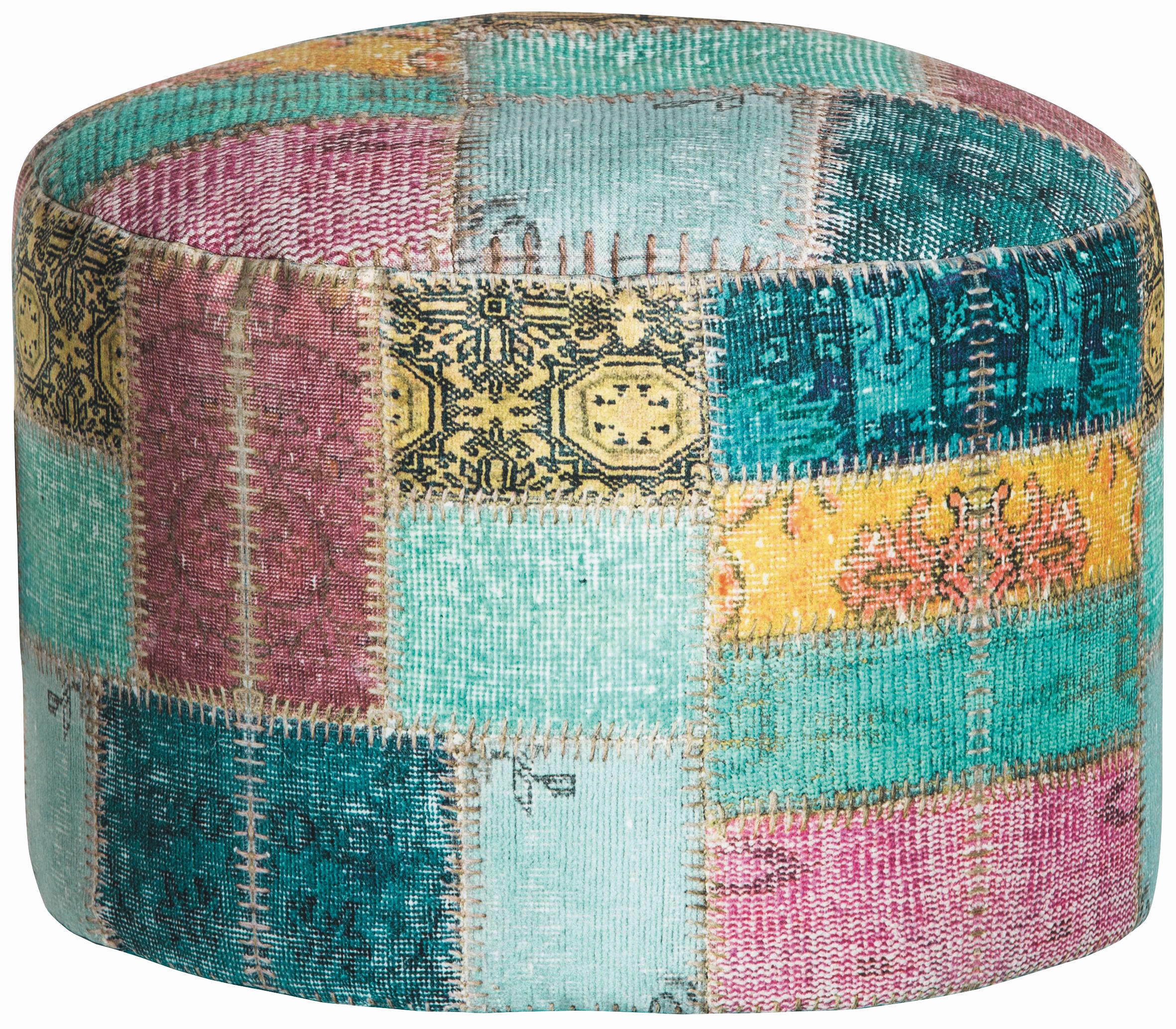 POUF in Multicolor Textil  - Multicolor, Design, Textil (50/30cm)