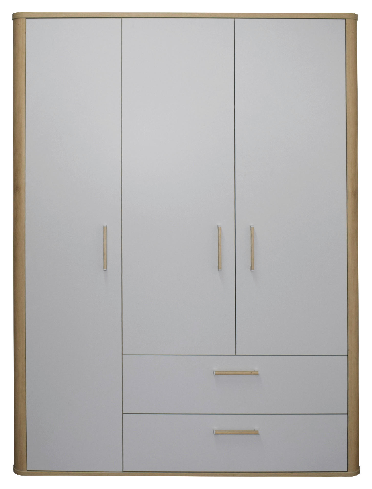 BABYKLEIDERSCHRANK Lilly  - Eiche Artisan/Grau, Basics, Holzwerkstoff/Kunststoff (138/189/51cm)