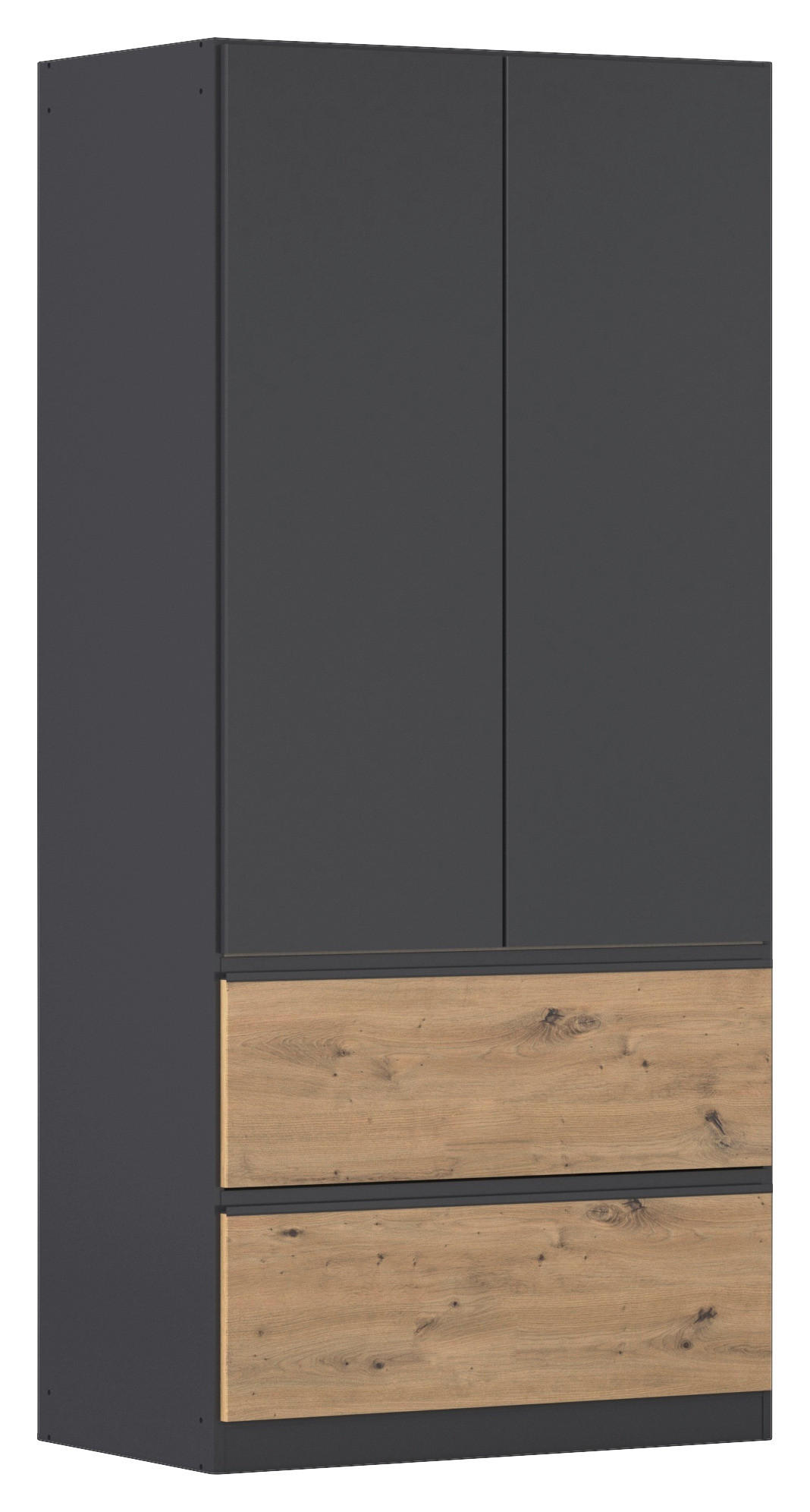 DREHTÜRENSCHRANK  in Grau, Eiche Artisan  - Eiche Artisan/Grau, MODERN, Holzwerkstoff (91/197/54cm) - Rauch Möbel