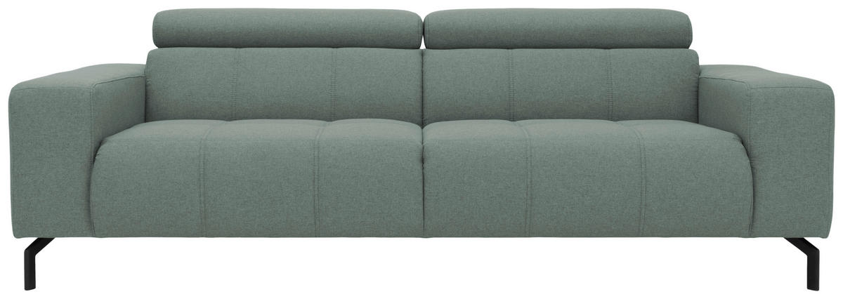 3-SITZER-SOFA  in Webstoff Hellblau  - Schwarz/Hellblau, Design, Textil/Metall (238/79/104cm) - MID.YOU