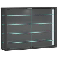 VÄGGHÄNGT VITRINSKÅP i antracit   - antracit, Design, trämaterial/glas (83/60/18cm) - MID.YOU