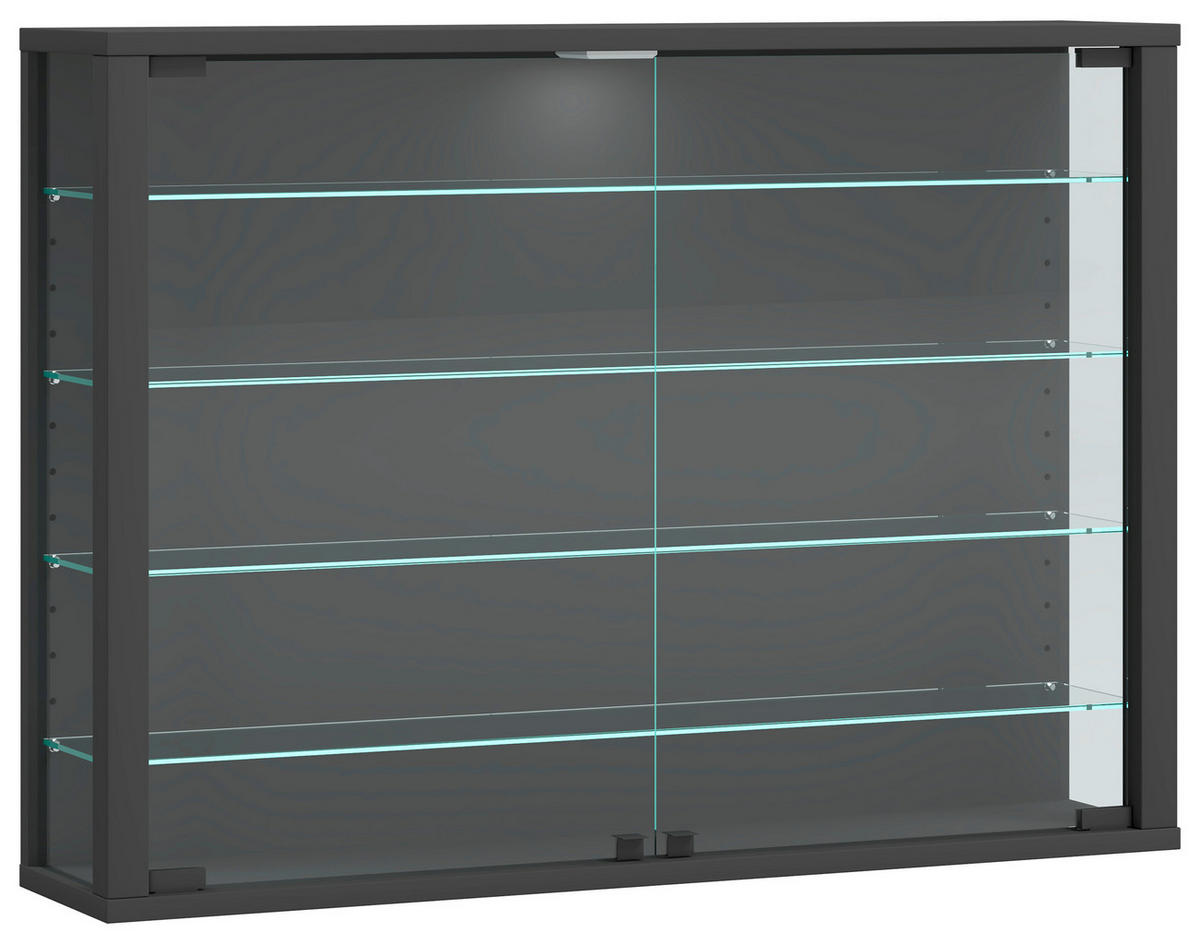 VÄGGHÄNGT VITRINSKÅP i antracit   - antracit, Design, trämaterial/glas (83/60/18cm) - MID.YOU