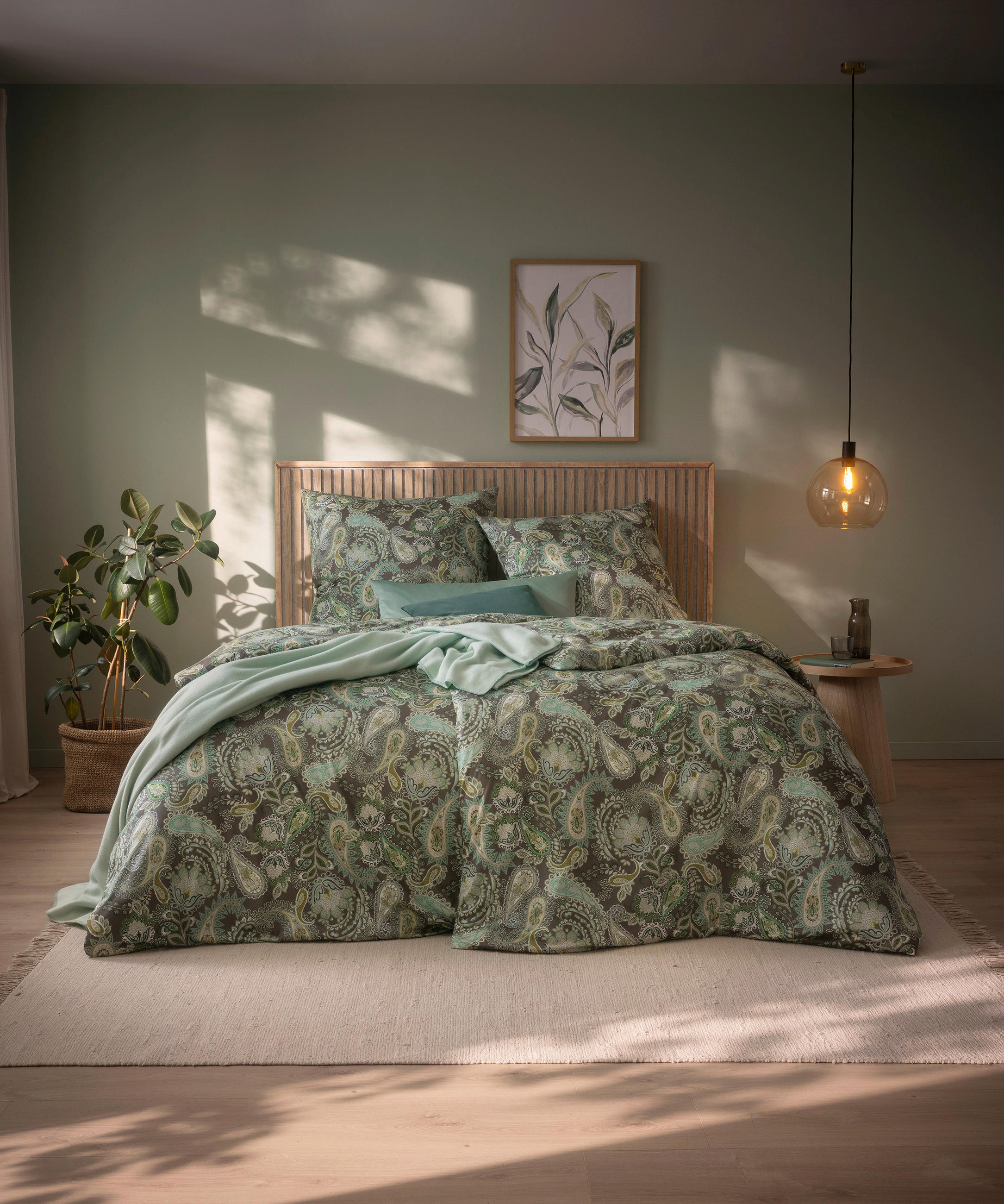 BETTWÄSCHE Atelier Interlock-Jersey 155/220 cm  - Olivgrün, Design, Textil (155/220cm) - Estella