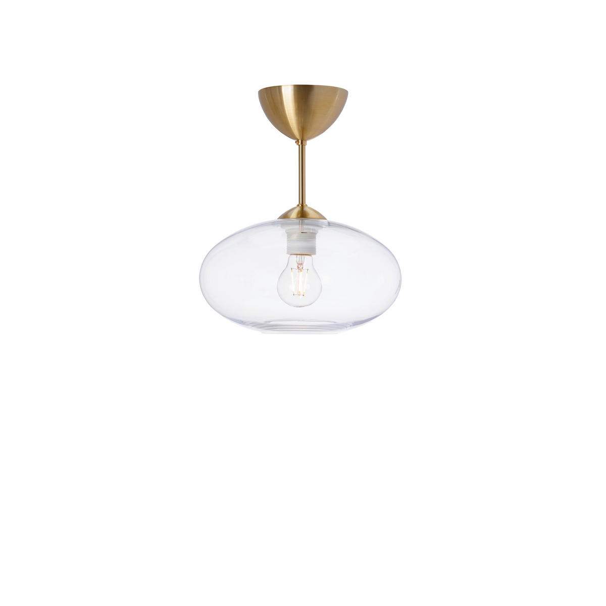 DECKENLEUCHTE Bullo 27/32 cm   - Klar/Messingfarben, KONVENTIONELL, Glas/Metall (27/32cm) - Belid