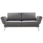 2,5-SITZER  in Flachgewebe Dunkelgrau  - Chromfarben/Dunkelgrau, KONVENTIONELL, Textil/Metall (192-236/87/93-151cm) - Hom`in