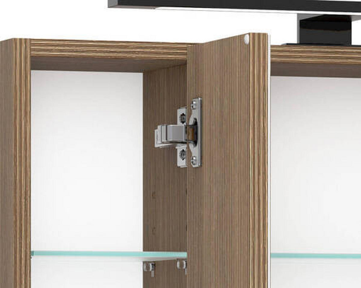 SPIEGELSCHRANK 80/64/20 cm  - Dunkelbraun/Schwarz, Natur, Glas/Holzwerkstoff (80/64/20cm) - Held