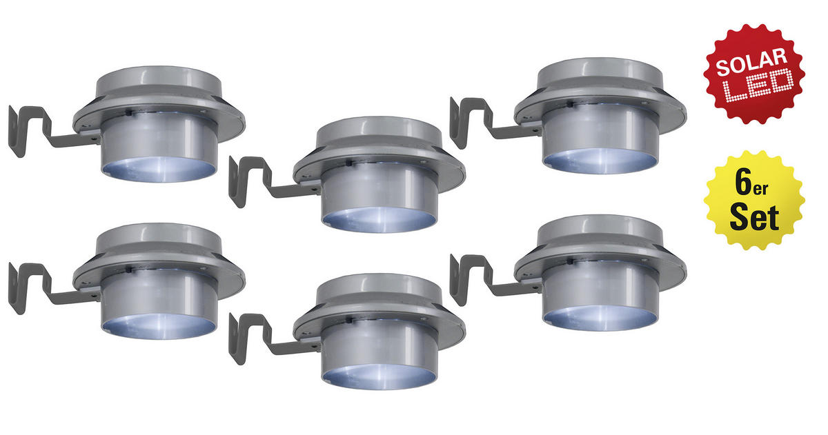 SOLARLEUCHTENSET 6-teilig  - Grau, Basics, Kunststoff (12 cm /6 cm cm) - Näve