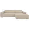 Ecksofa inkl. Funktion DUA Beigebraun Echtleder  - Chromfarben/Beigebraun, Design, Leder/Metall (293/170cm) - Novel