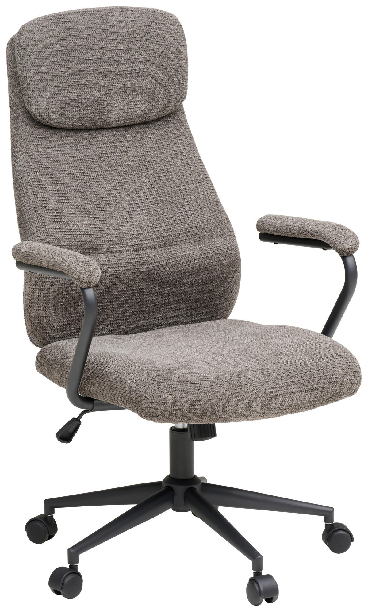 DREHSTUHL Webstoff Schwarz, Taupe  - Taupe/Schwarz, MODERN, Kunststoff/Textil (60/108-116/67cm) - MID.YOU