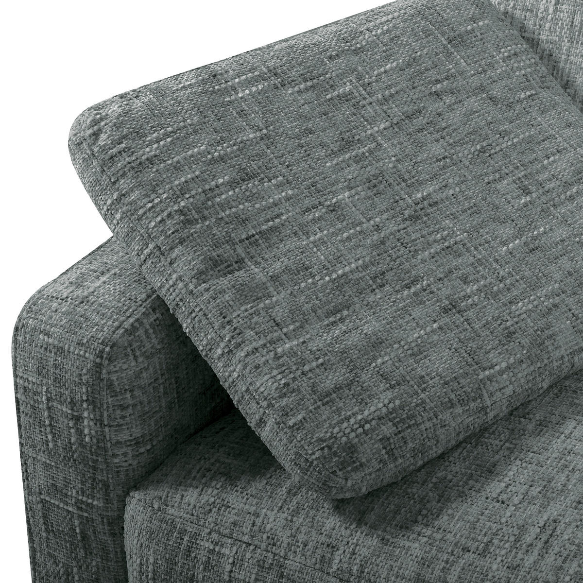 3-SITZER-SOFA SPRING in Webstoff Anthrazit Modern  - Anthrazit/Schwarzchrom, Design, Textil/Metall (187/85/92cm) - Livetastic