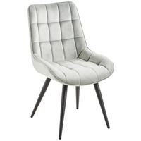 STUHL Samt Grau, Schwarz  - Schwarz/Grau, MODERN, Textil/Metall (53,5/90/62cm) - MID.YOU