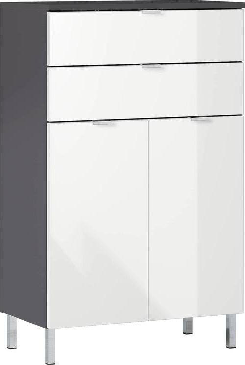 KOMMODE 60/97/34 cm  - Chromfarben/Graphitfarben, KONVENTIONELL, Holzwerkstoff/Metall (60/97/34cm) - Germania