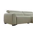 ECKSOFA Beige Mikrofaser Rücken echt, Relaxfunktion, Kopfteilverstellung  - Beige/Schwarz, Design, Holz/Textil (256/172cm) - Carryhome