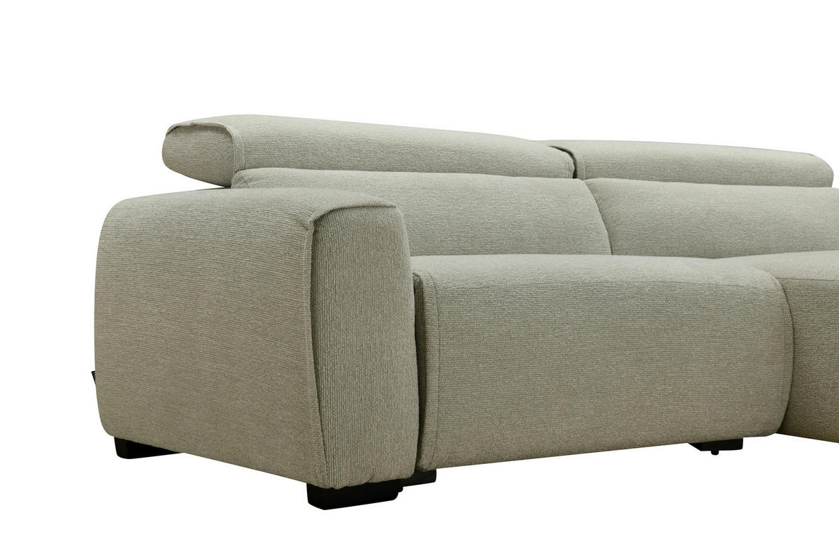 ECKSOFA Beige Mikrofaser  - Beige/Schwarz, Design, Holz/Textil (256/172cm) - Carryhome