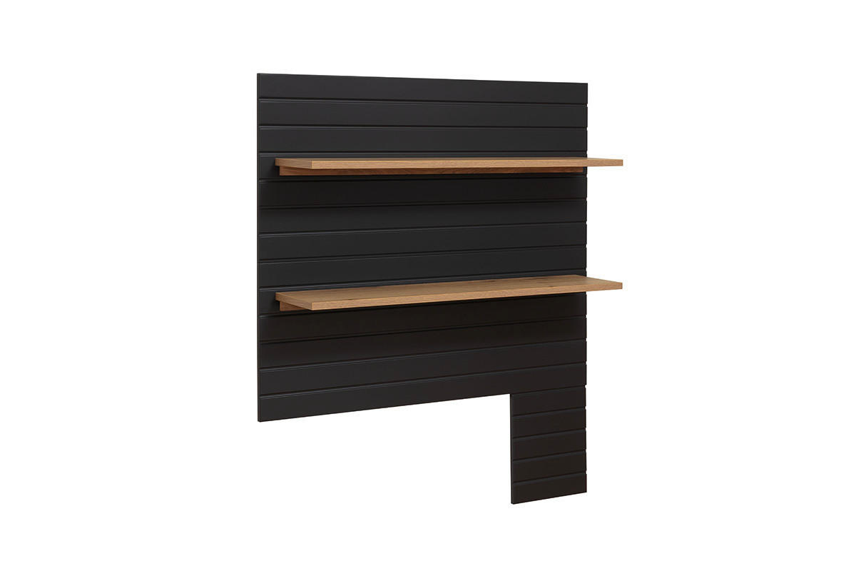 WANDREGAL  - Eichefarben/Dunkelgrau, Design, Holz/Holzwerkstoff (120/142/27cm) - home24
