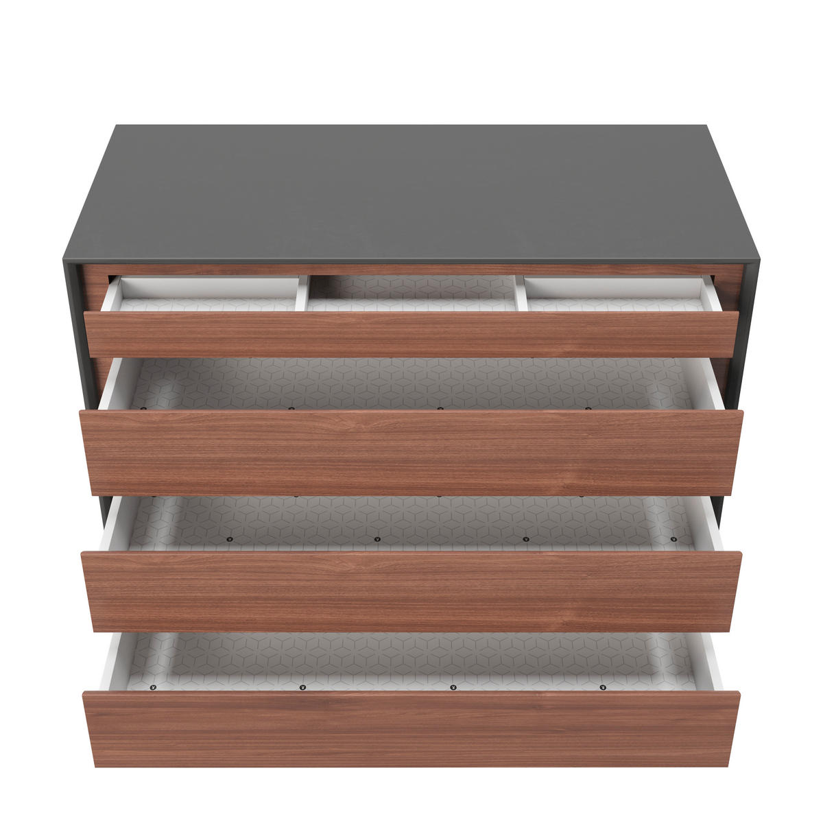 KOMMODE PLAYBOY  in 100/92/42 cm  - Walnussfarben, KONVENTIONELL, Holz/Holzwerkstoff (100/92/42cm) - Playboy