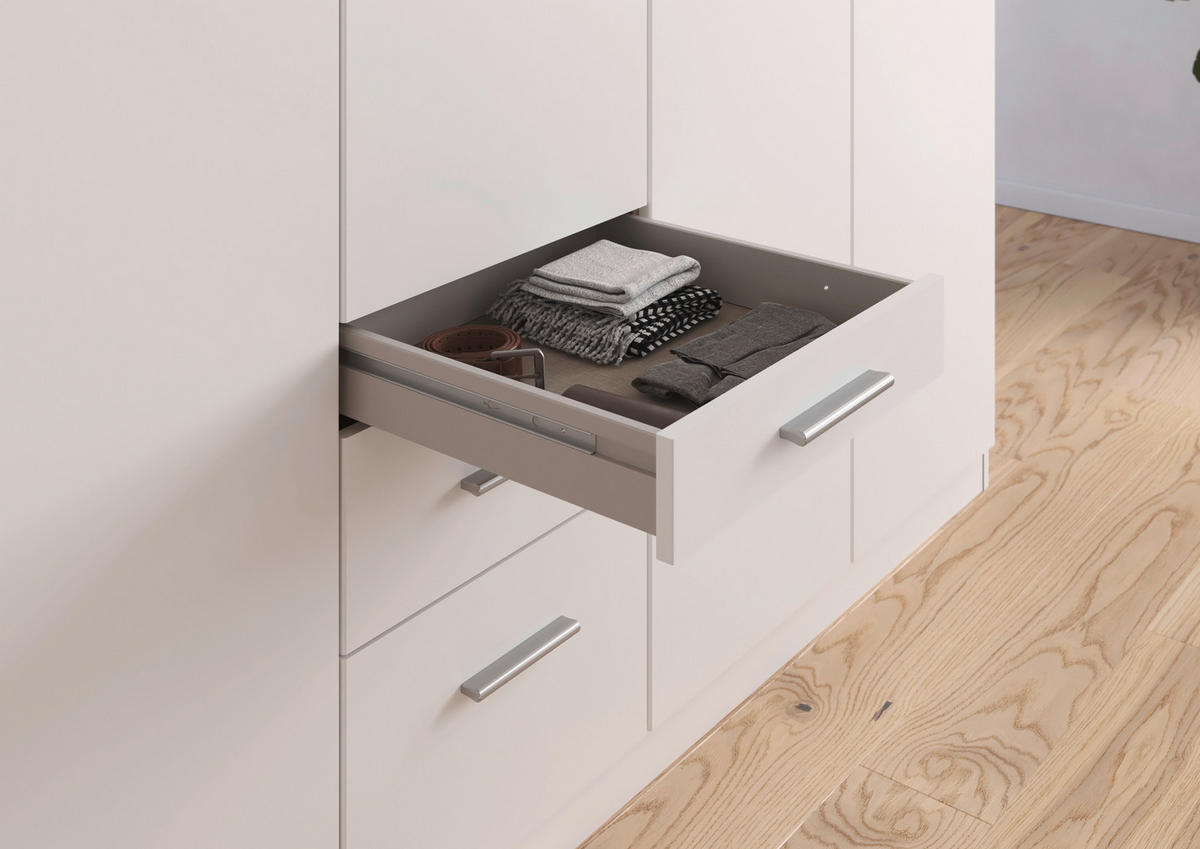 DREHTÜRENSCHRANK in Weiss  - Weiss/Alufarben, Design, Holzwerkstoff/Kunststoff (226/229/54cm) - Rauch Möbel