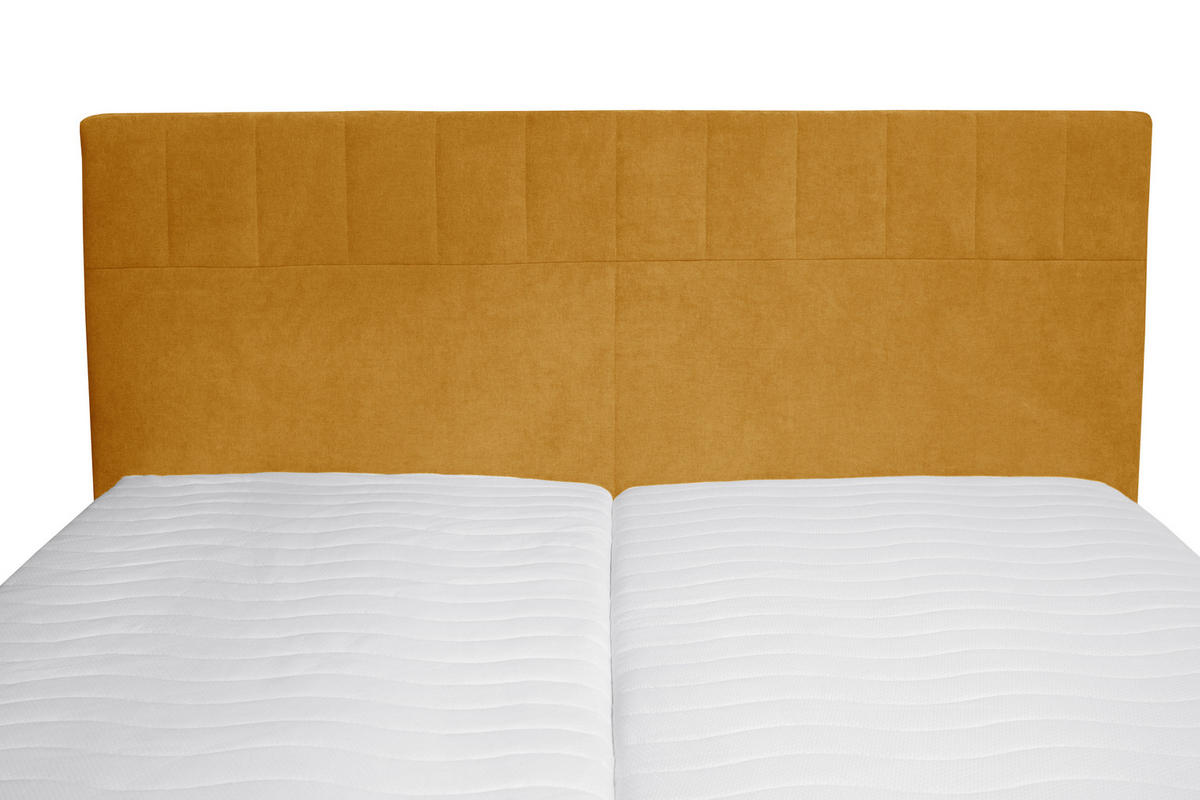 OBLAZINJENA POSTELJA 180 cm   x 200 cm  , tekstil rumena  - barve kroma/rumena, Konvencionalno, umetna masa/tekstil (180/200cm) - Hom`in