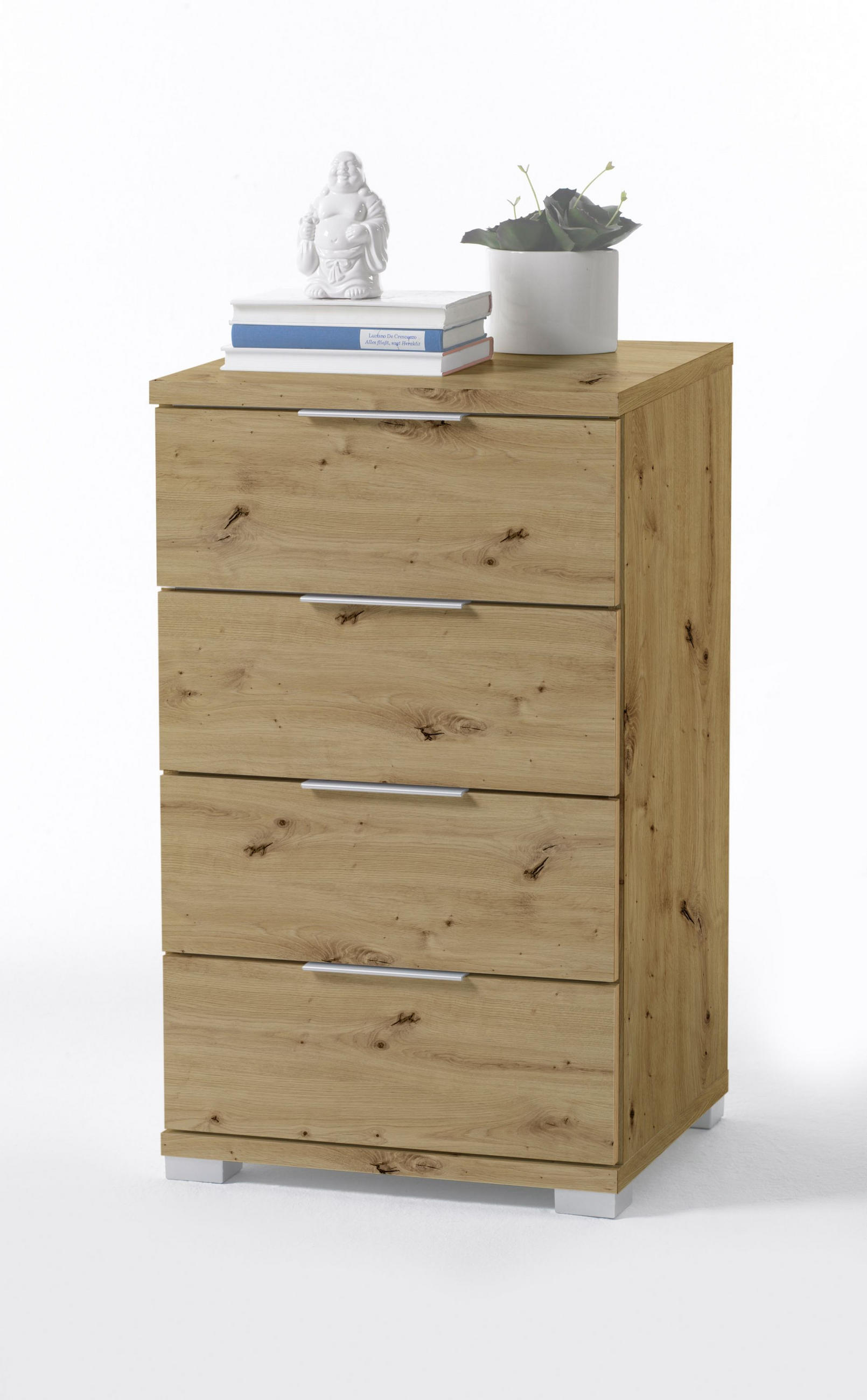 NOĆNI ORMARIĆ boje hrasta   - boje hrasta/boje kroma, Design, drvni materijal (46/79/42cm) - Boxxx