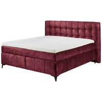 BOXSPRINGBETT 180/200 cm  in Bordeaux  - Bordeaux/Schwarz, KONVENTIONELL, Kunststoff/Textil (180/200cm) - Modante