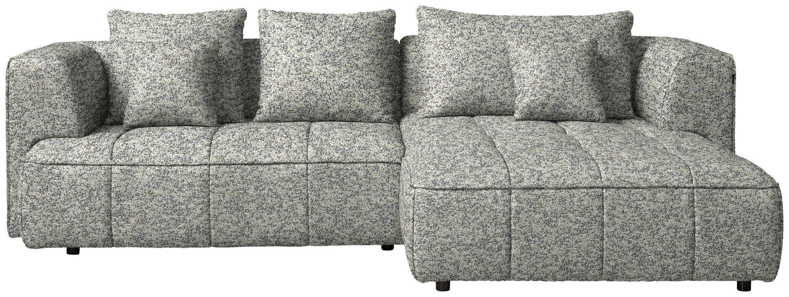 ECKSOFA Webstoff Greige  - Greige/Schwarz, Design, Kunststoff/Textil (288/188cm) - Welnova