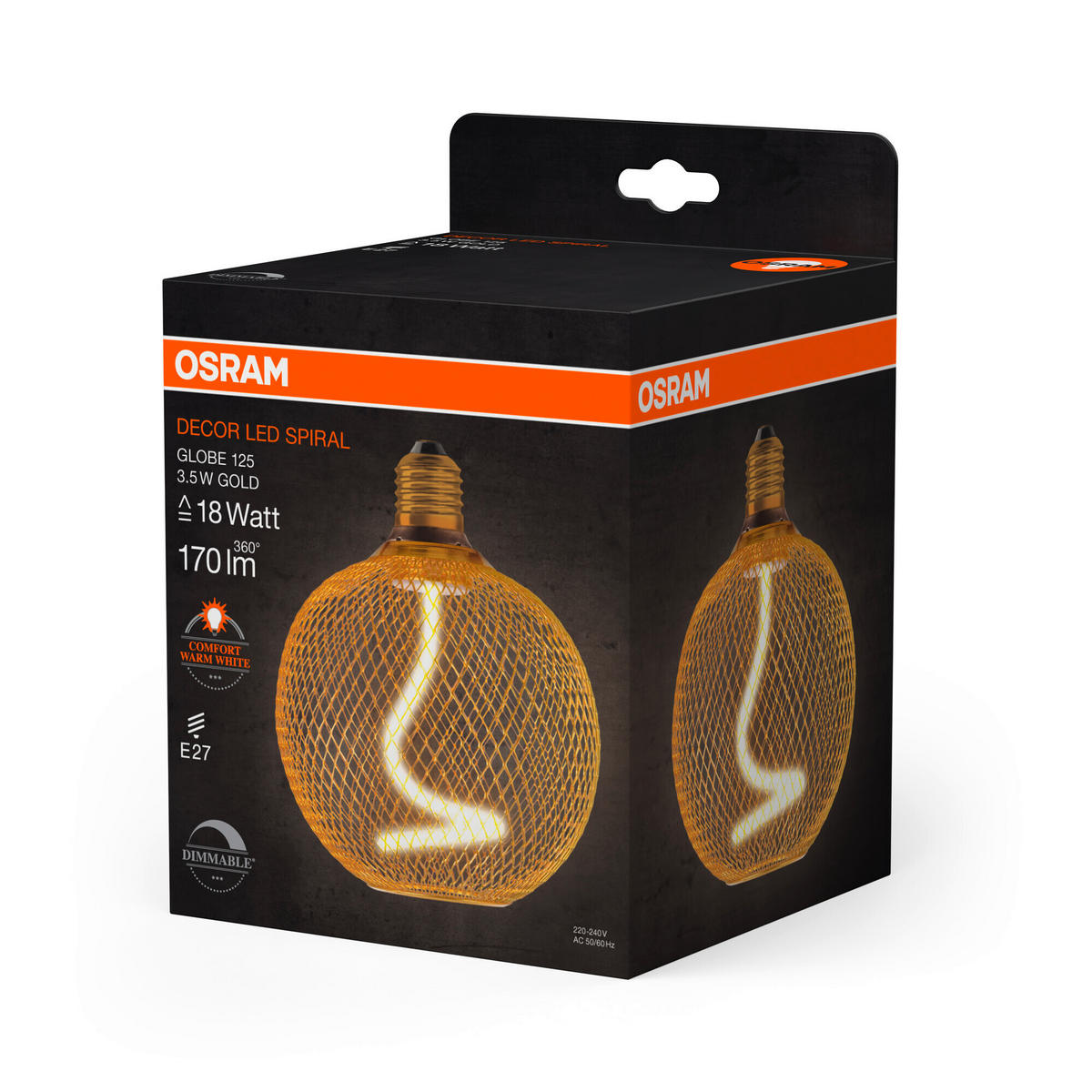 LED-FILAMENT-LEUCHTMITTEL   E27 3,5 W 170 lm  - Goldfarben, KONVENTIONELL, Metall (12,5/15cm) - Ledvance