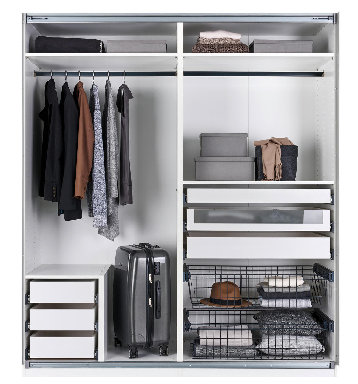 KORPUS ORMARA  bijela  91,1/210/56,5 cm    - bijela, Konvencionalno, drvni materijal (91,1/210/56,5cm) - Hom`in