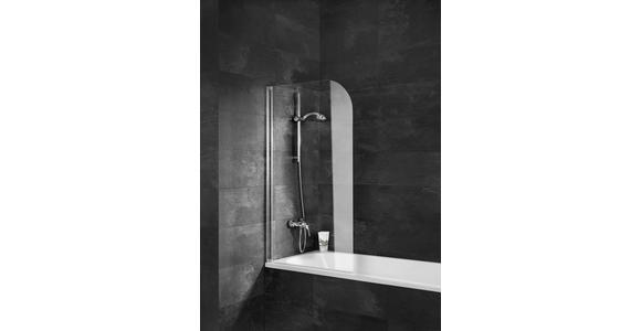 BADEWANNENFALTWAND - Klar/Chromfarben, Basics, Glas/Metall (80/140cm) - Novel