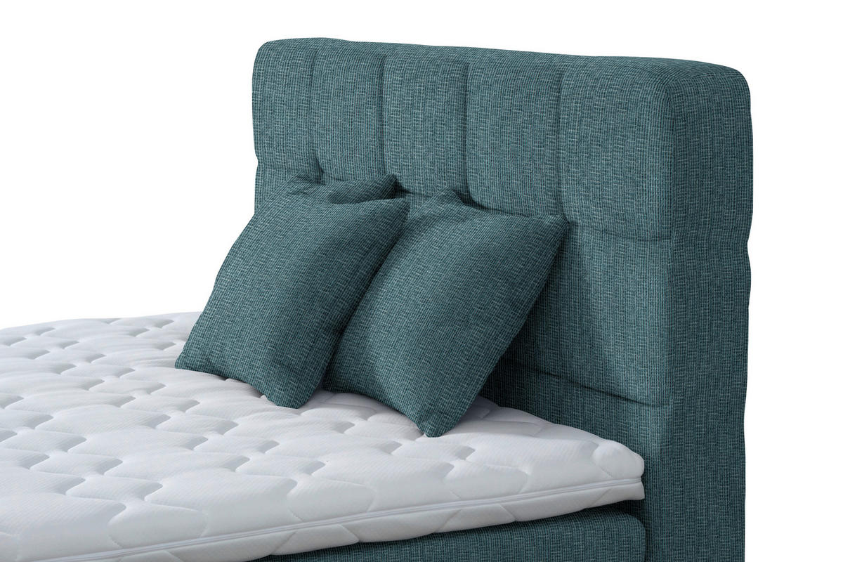 BOXSPRINGBETT 140/200 cm  in Petrol  - Petrol/Schwarz, Konventionell, Kunststoff/Textil (140/200cm) - Moderano