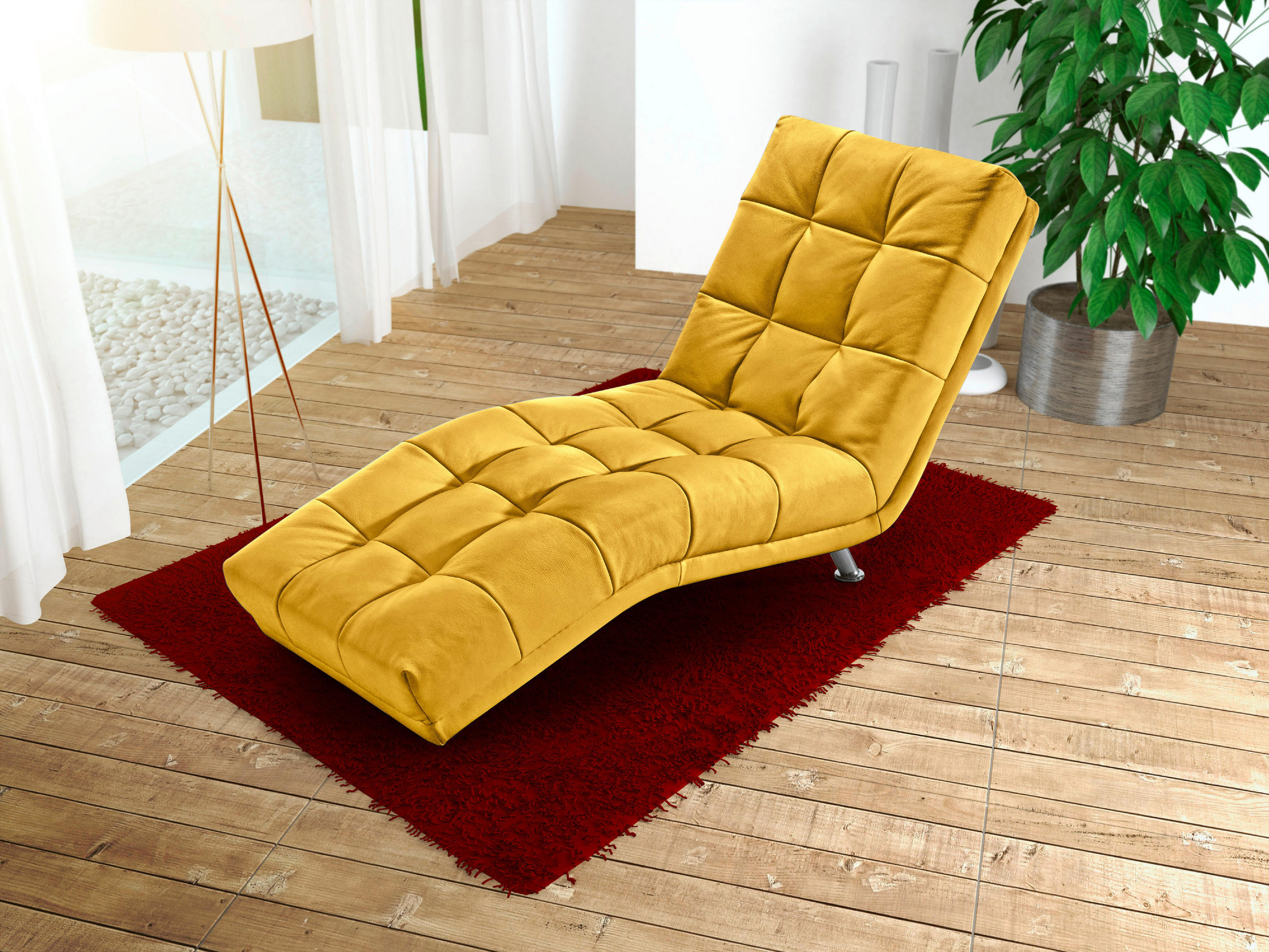 LIEGE in Flachgewebe Dunkelgelb  - Chromfarben/Dunkelgelb, Modern, Textil/Metall (68/88/164cm) - MID.YOU