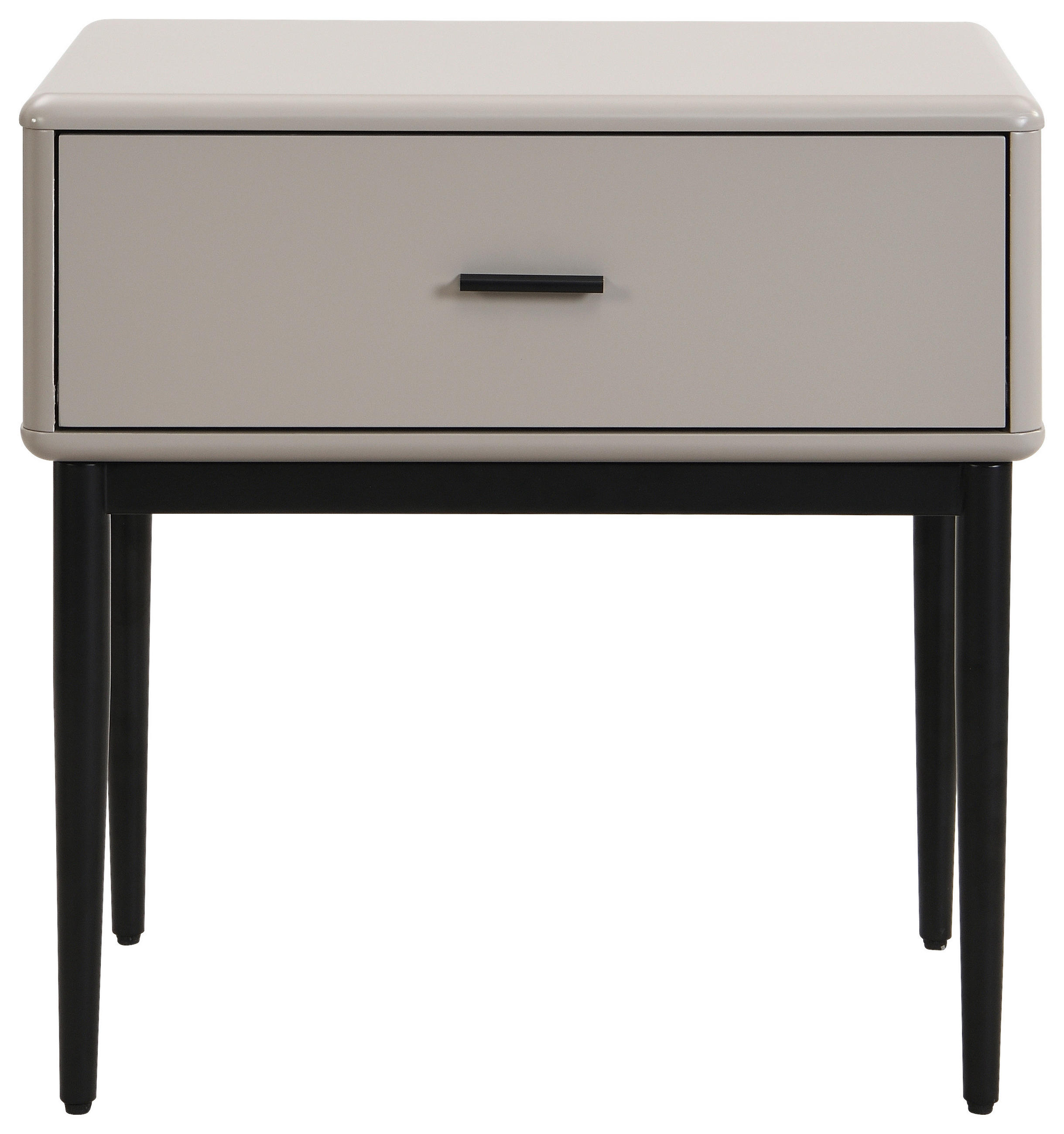 NACHTSCHRANK 54/55/40 cm  - Hellgrau/Schwarz, MODERN, Holzwerkstoff/Metall (54/55/40cm) - Livetastic