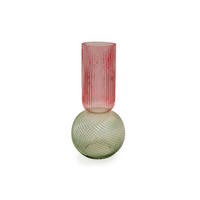 VÁZA, sklo, 40 cm - pink/zelená, Basics, sklo (20/20/40cm)