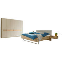 SCHLAFZIMMER Champagner, Eiche Bianco  - Eiche Bianco/Champagner, Design, Glas/Holzwerkstoff (180/200cm) - Musterring