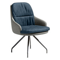 ARMLEHNSTUHL  Beinauswahl, Sitzfläche 360° drehbar, Stoff-/Lederauswahl Velours  Dunkelblau, Graublau  - Graublau/Schwarz, Design, Textil/Metall (60/86/66cm) - Dieter Knoll