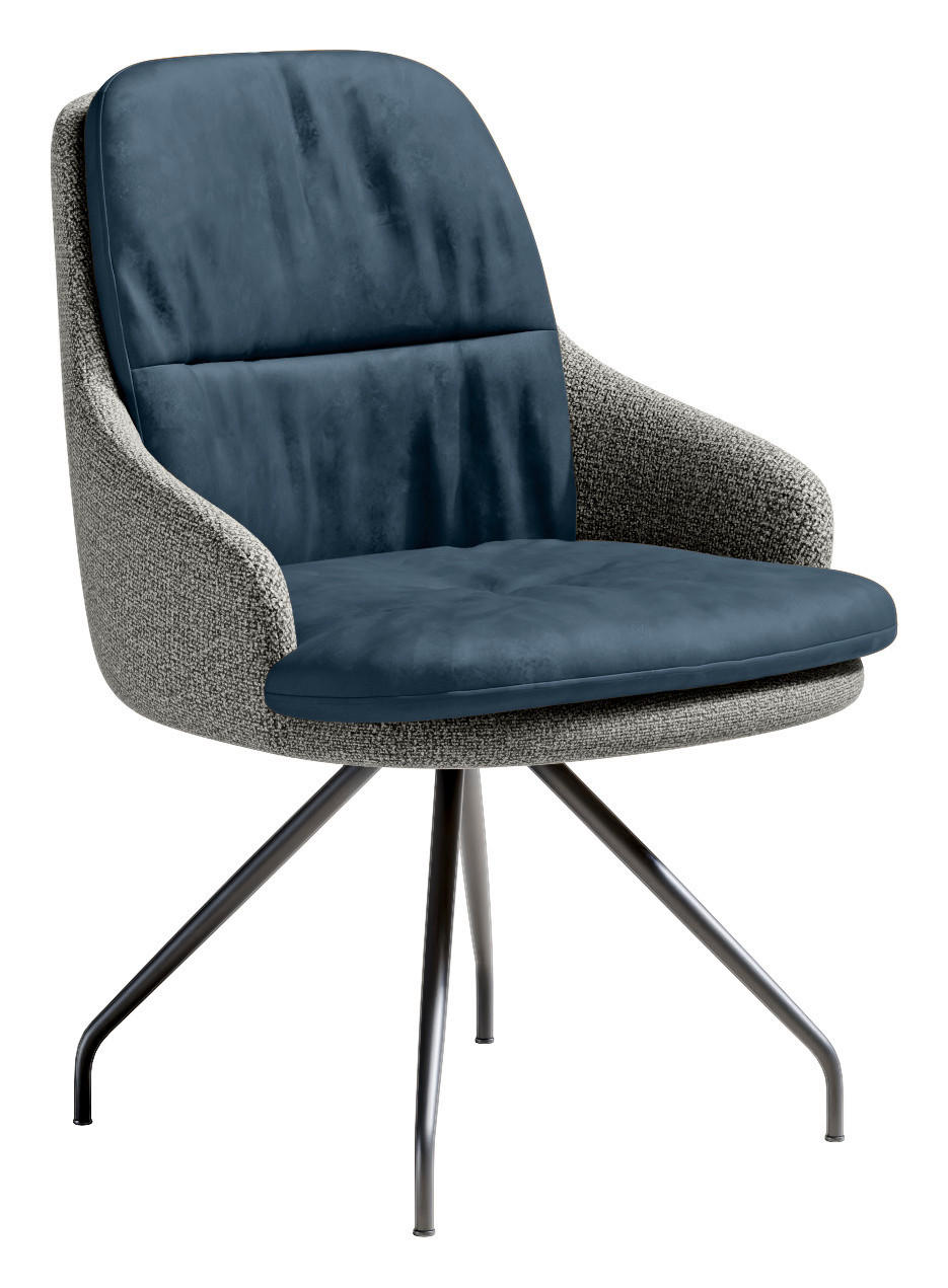 Dieter Knoll Armlehnstuhl Dunkelblau, 60x86x66 cm