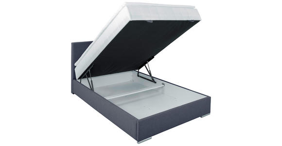 BOXBETT 90/200 cm in Dunkelblau - Chromfarben/Dunkelblau, KONVENTIONELL, Kunststoff/Textil (90/200cm) - Carryhome