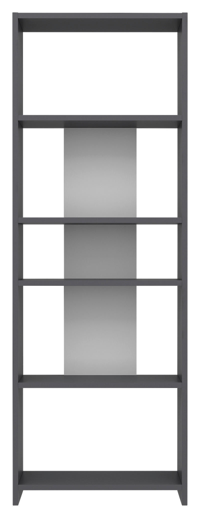 REGAL Anthrazit, Grau  - Anthrazit/Grau, Design, Holzwerkstoff (56,9/160/25cm) - Livetastic