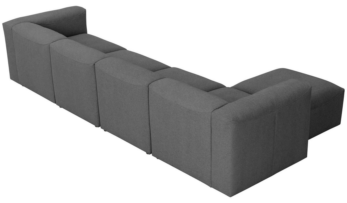 ECKSOFA in Flachgewebe Anthrazit   - Anthrazit, Design, Kunststoff/Textil (175/73/100cm) - Max Winzer