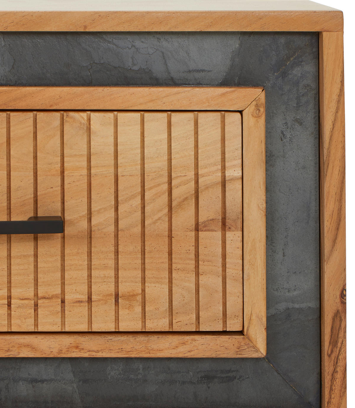 LOWBOARD  in 160/50/40 cm  - Schwarz/Akaziefarben, LIFESTYLE, Holz/Stein (160/50/40cm) - MID.YOU