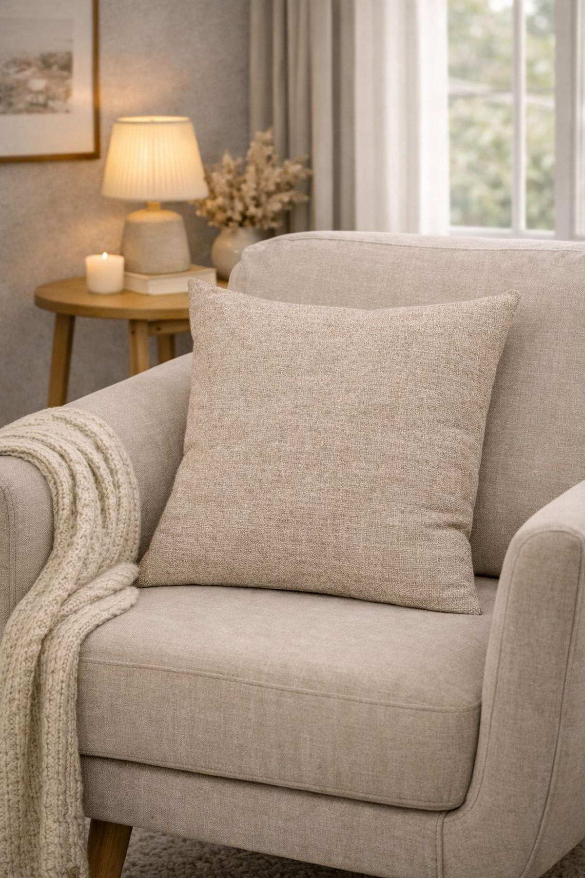 ZIERKISSEN  50/50 cm   - Beige, Basics, Textil (50/50cm)