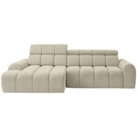 ECKSOFA  in Chenille Beige  152/290 cm  - Beige/Schwarz, Design, Kunststoff/Textil (152/290cm) - Stylife