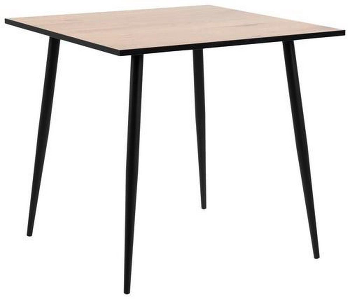 ESSTISCH in Metall, Holzwerkstoff 80/80/75 cm  - Eichefarben/Schwarz, KONVENTIONELL, Holzwerkstoff/Metall (80/80/75cm) - MID.YOU