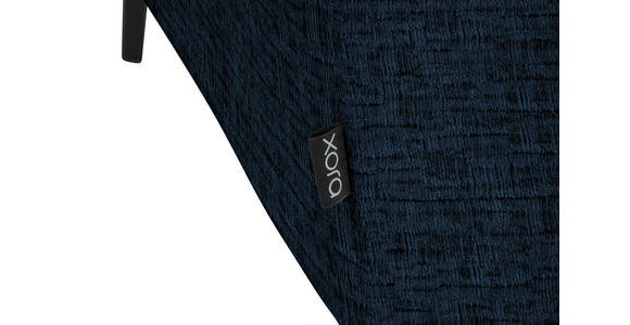 ECKSOFA in Chenille Dunkelblau  280/205 cm  - Schwarz/Dunkelblau, Design, Textil/Metall (280/205cm) - Xora