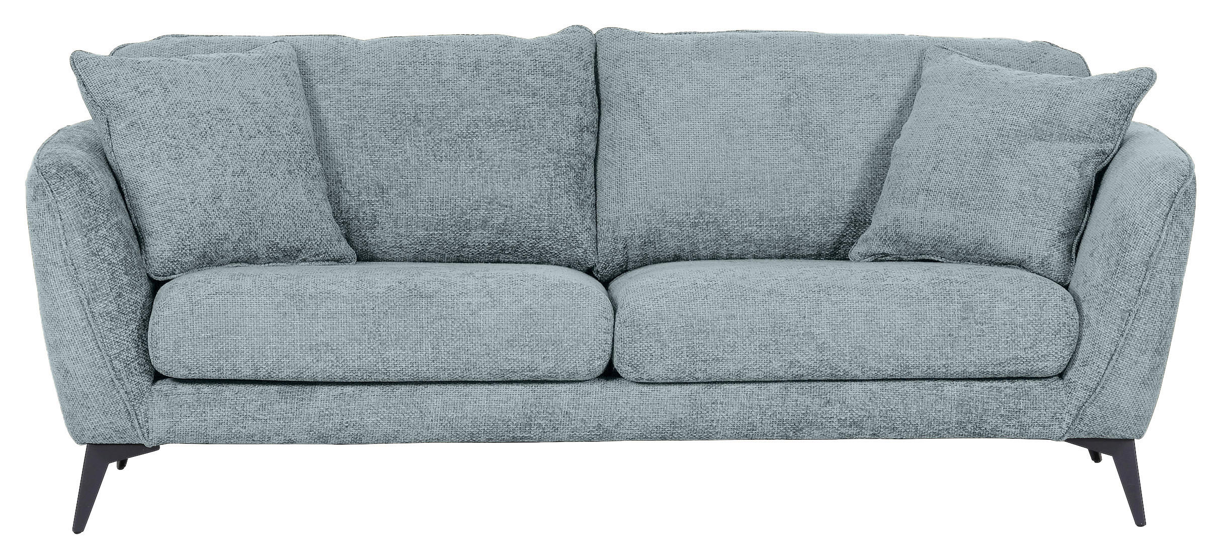 BIGSOFA in Chenille Hellblau  - Schwarz/Hellblau, KONVENTIONELL, Textil/Metall (215/70/98cm) - Carryhome